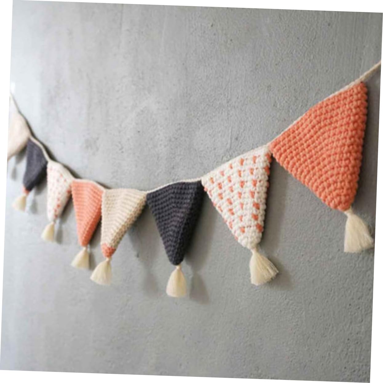 Vaguelly 2piezas Guirnalda De Banderines De Algodón Para Decoración De Cumpleaños y Habitaciones Infantiles Color Naranja Para Fiestas y Duchas De Niño Niña