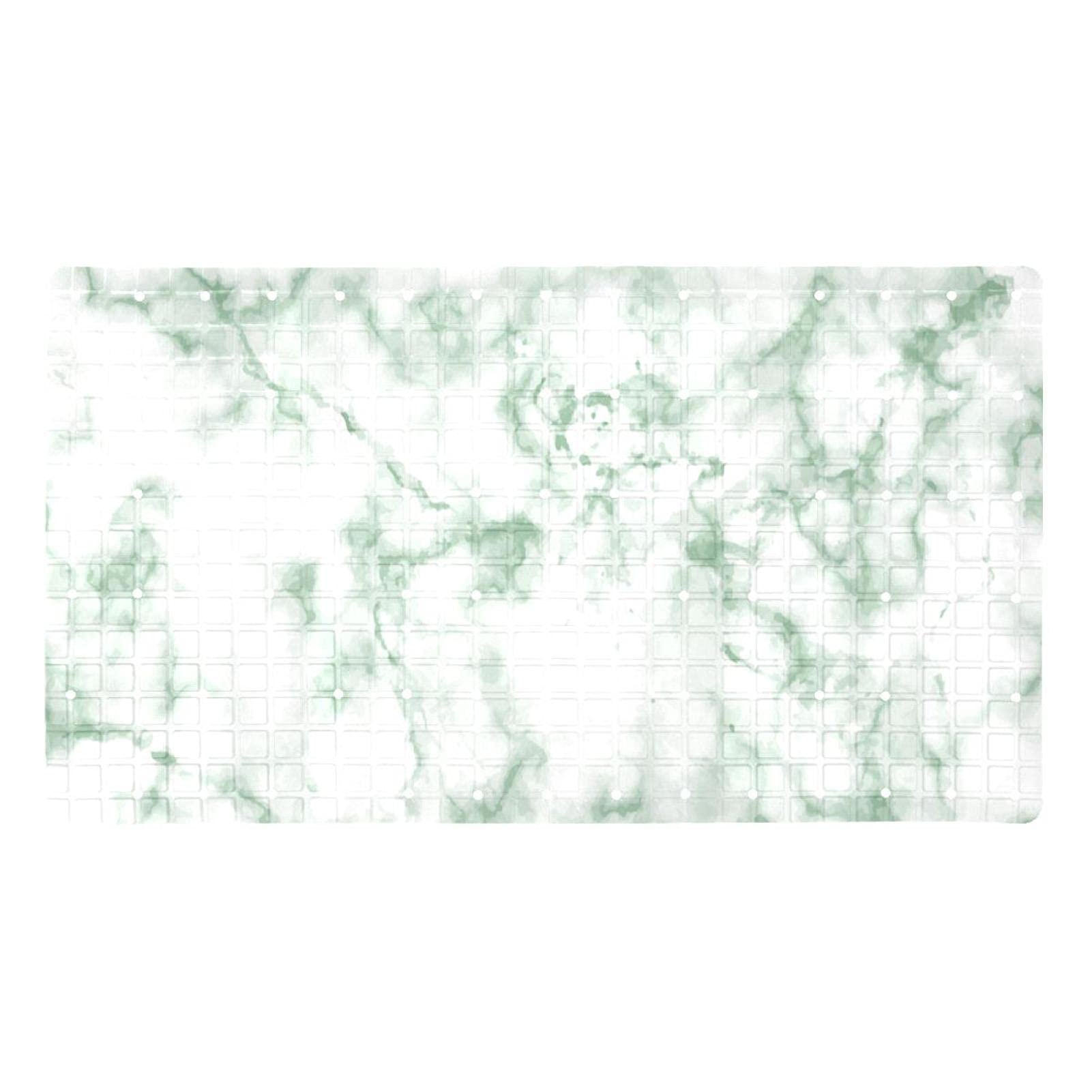 Alfombra de baño de mármol verde con agujeros de drenaje y base antideslizante lavable