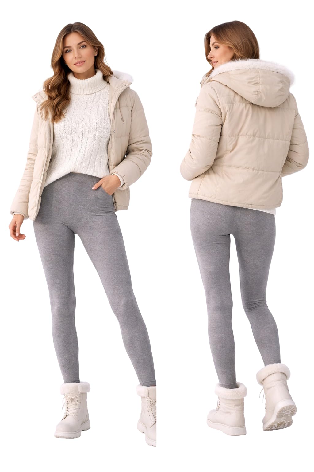 Women Winter Warm Fleece Leggings Pant | High Waist Thermal Stretchable Leggings for Girls & Ladies | Soft Inner Fleece | Perfect for Winter Season-image-24