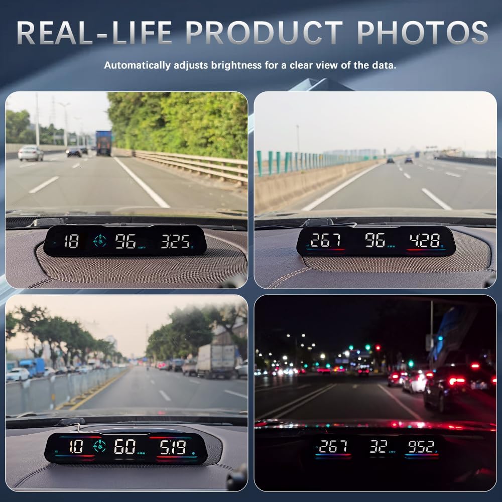 Auto Head Up Display HUD, tachimetro di nuova concezione, visualizzazione velocità, tempo, ecc. MPH e km/h, con allarme di velocità e fatica, adatto per tutti i modelli