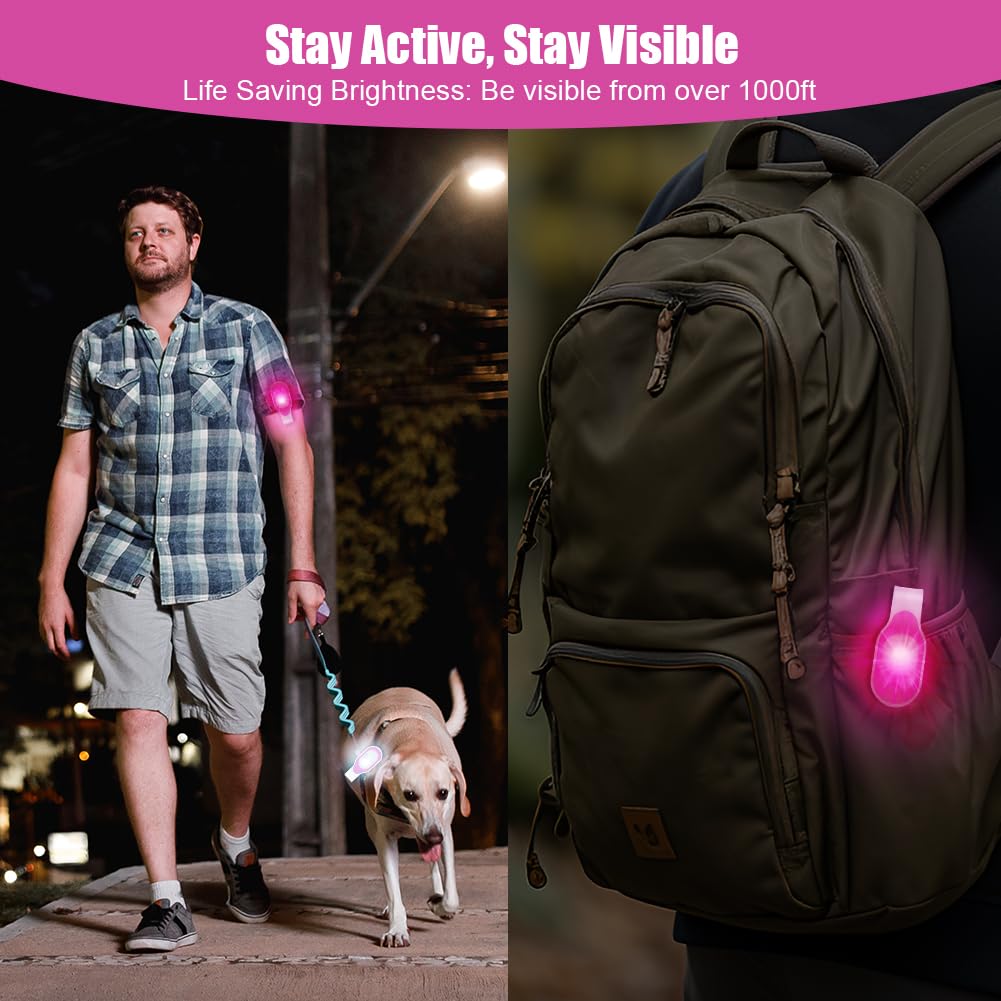 Ainiv Luce Notturna per Infermieri Torcia, LED Torcia Elettrica per Abbigliamento, 3 Modalità Torcia Frontale LED Ricaricabile USB, Mini Luce Notturna a Corsa Pulsante Clip in Silicone, Rosa