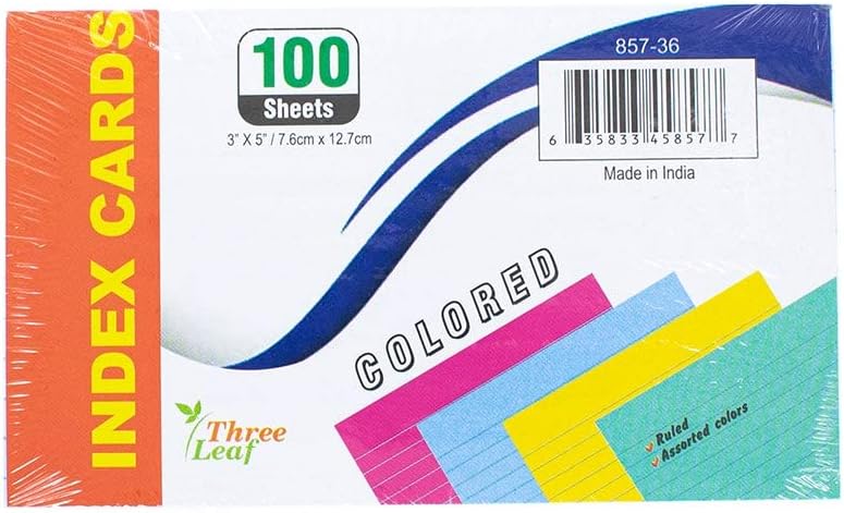 Craft County 3 Inch x 5 Inch Ruled Index Cards – Study, Record, and Prepare – 1,000 Cards (10 Pack) – Assorted Colors