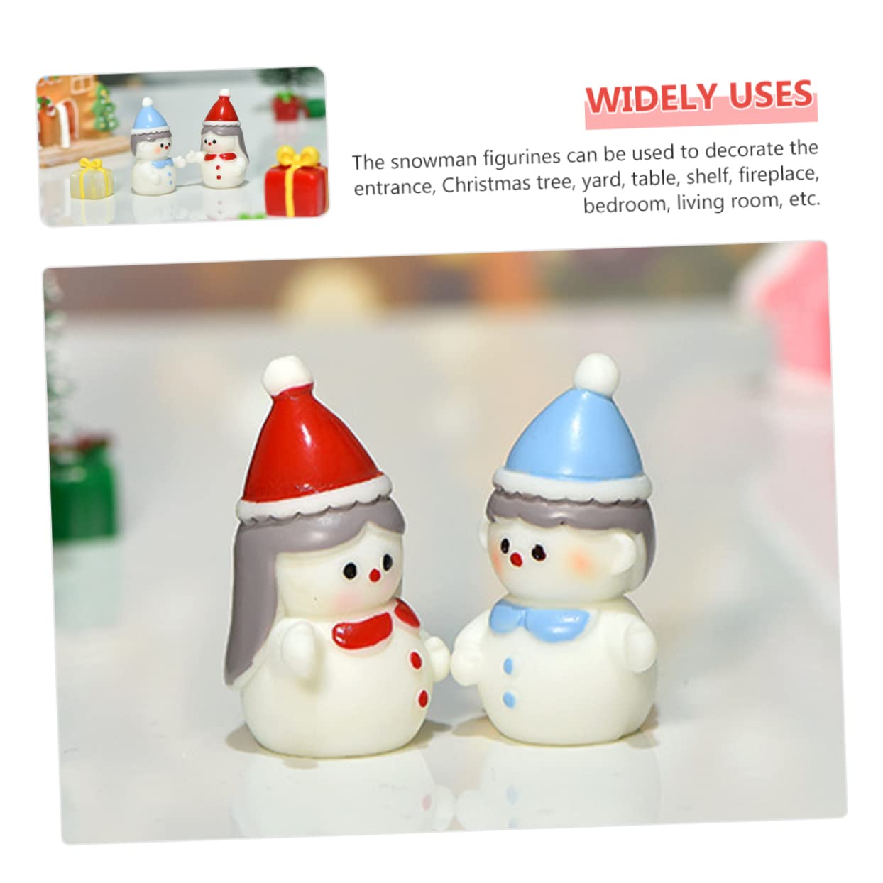 PRETYZOOM 40 Piezas muñeco de Nieve de Resina Centro de Mesa navideño rústico figuritas Decorativas de muñecos de Nieve Christmas Tree Xmas Tree Estatua del muñeco de Nieve Adornos de Resina