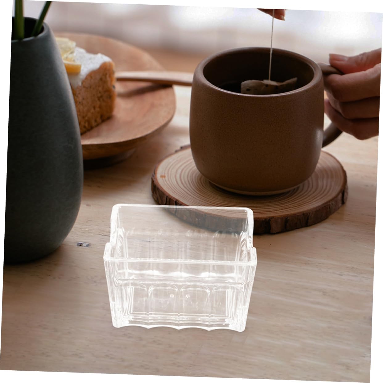 Acrylic Sugar Packet Holder Desktop Organizer Box for Coffee