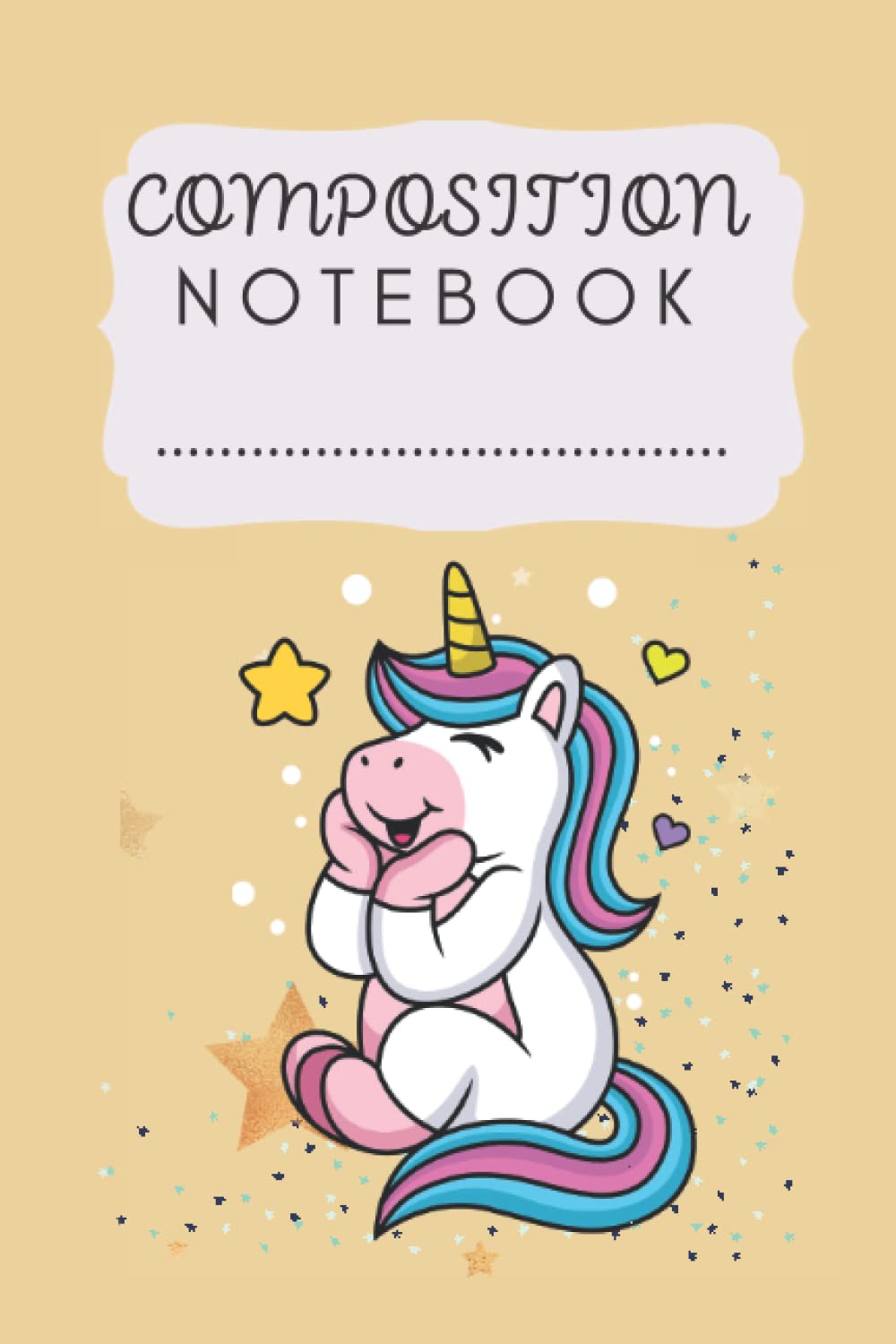 Composition Notebook For Kids: Unicorn theme, nice gift for girl, wide ruled notebook for girls, 104 pages 6*9 inch