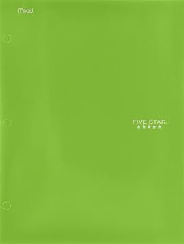 Five Star 2-Pocket Folder, Folders with Pockets, Lime 72895
