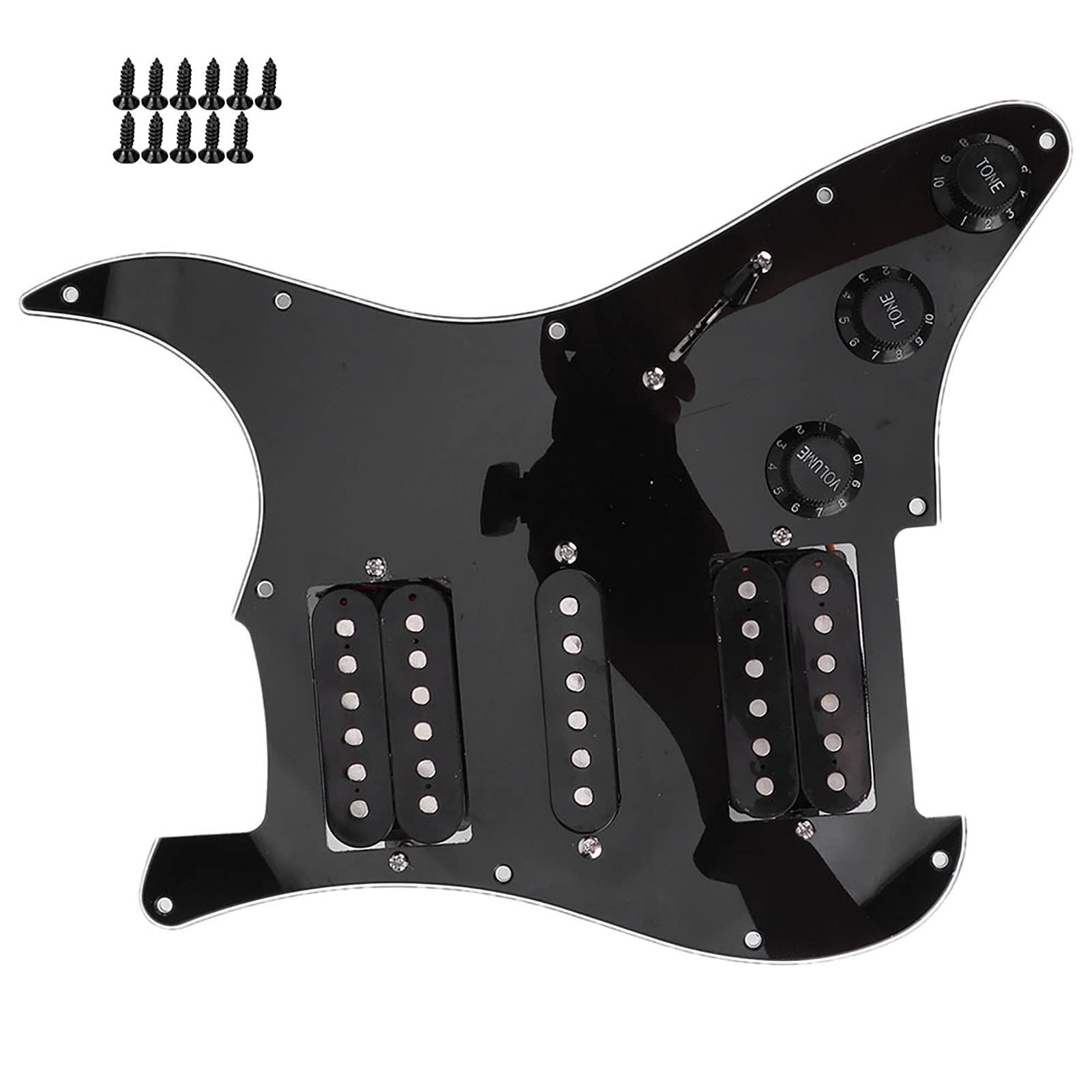 W pełni okablowana, Pickguard Humbucker do gitary elektrycznej z okablowanym pickupem HSH, częściami zamiennymi do gitar elektrycznych (czarny), akcesoria do gier,akcesoria do gitary elektrycznej