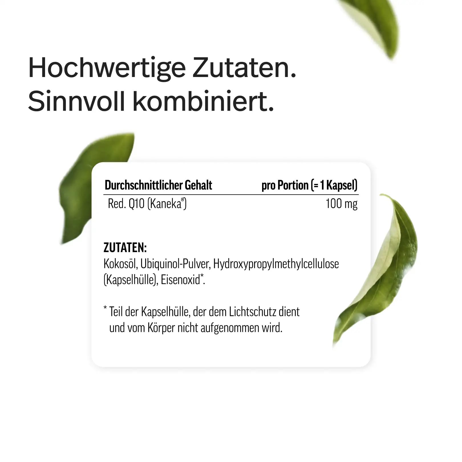 edubily® Ubiquinol Kapseln 100 mg Q10 von Kaneka® (60 Kapseln) | Premium-Markenrohstoff, Mit Kokosöl, Vegan, Laborgeprüft, Made in Germany