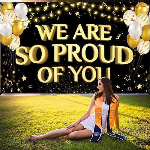 Image of KatchOn, We Are So Proud of You Banner - XtraLarge 72x44 Inch | Graduation Backdrop, Graduation Decorations 2026 | Congratulations Banner, Congratulations Decorations | Grad Party Decorations 2026