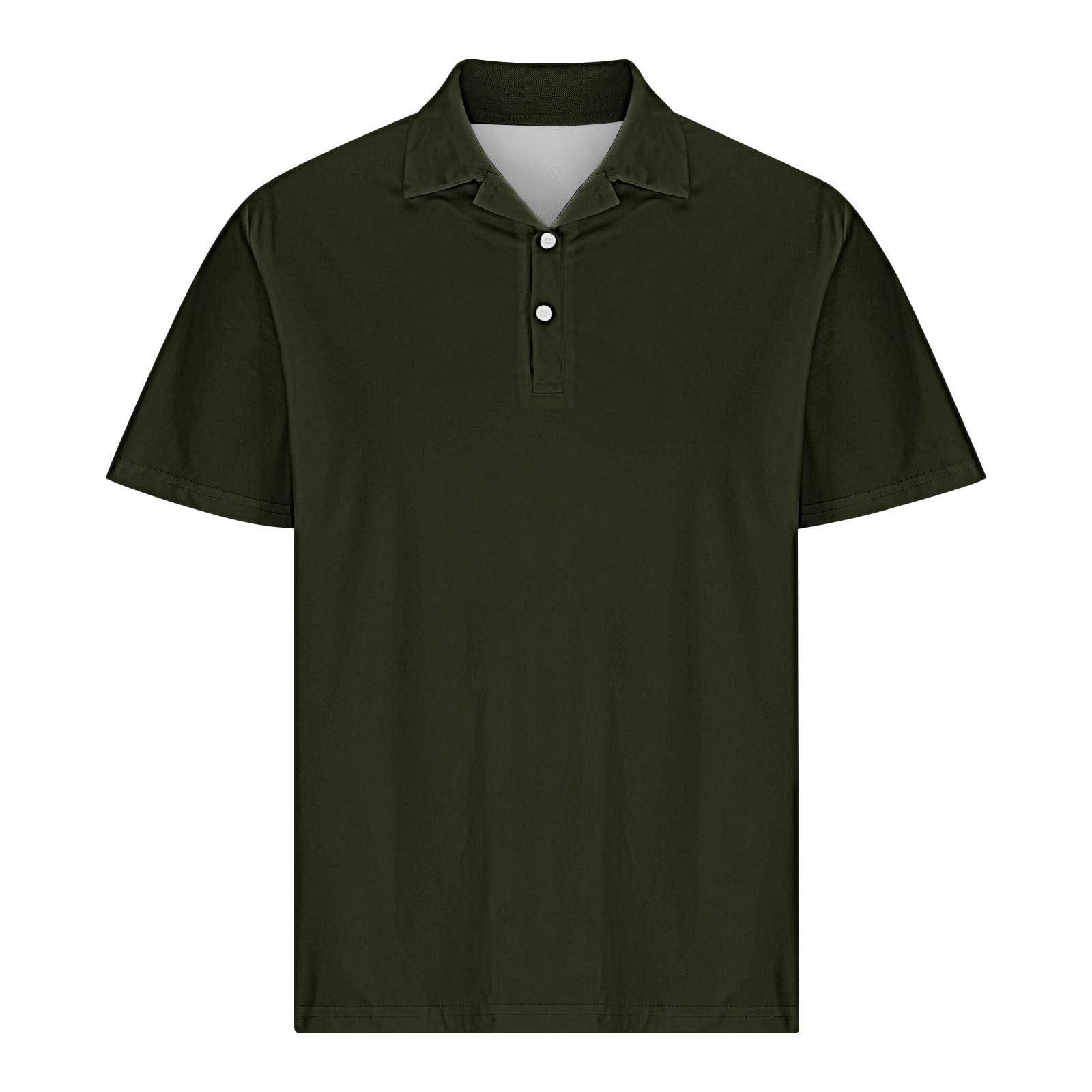 Mens Classic Buttons Shirts Short Sleeve Collared T-Shirt Athletic Slim Fit Pullover Casual Sun Protection Golf Top — view 4
