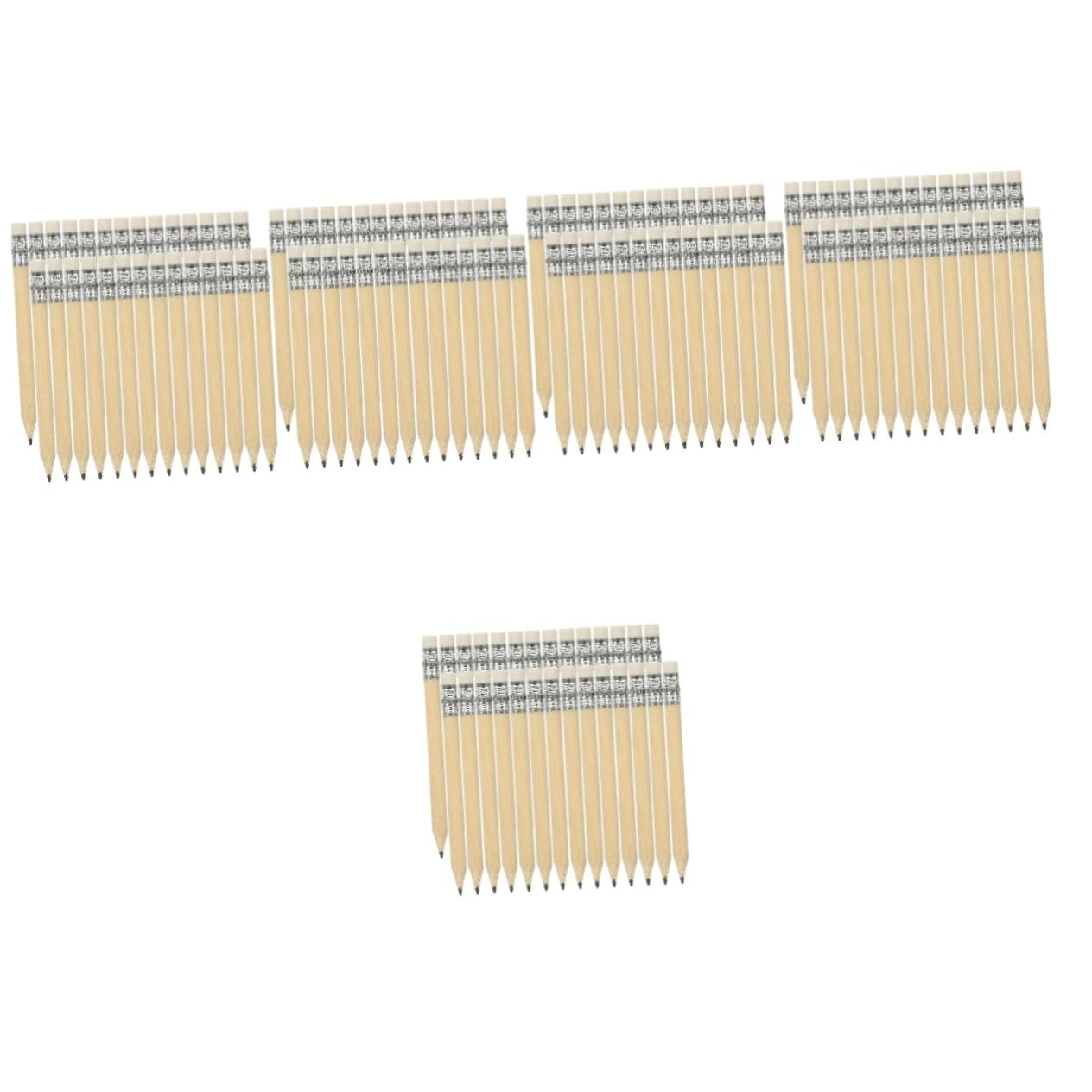 HOMSFOU 5 Series Lápiz Redondo Lapices Cortos Medio Lápices Sin Afilar Grafito Lápices Para Fiesta Divertido De Escritura Redacción De Pequeña Mini De Madera 100 Piezas X 5