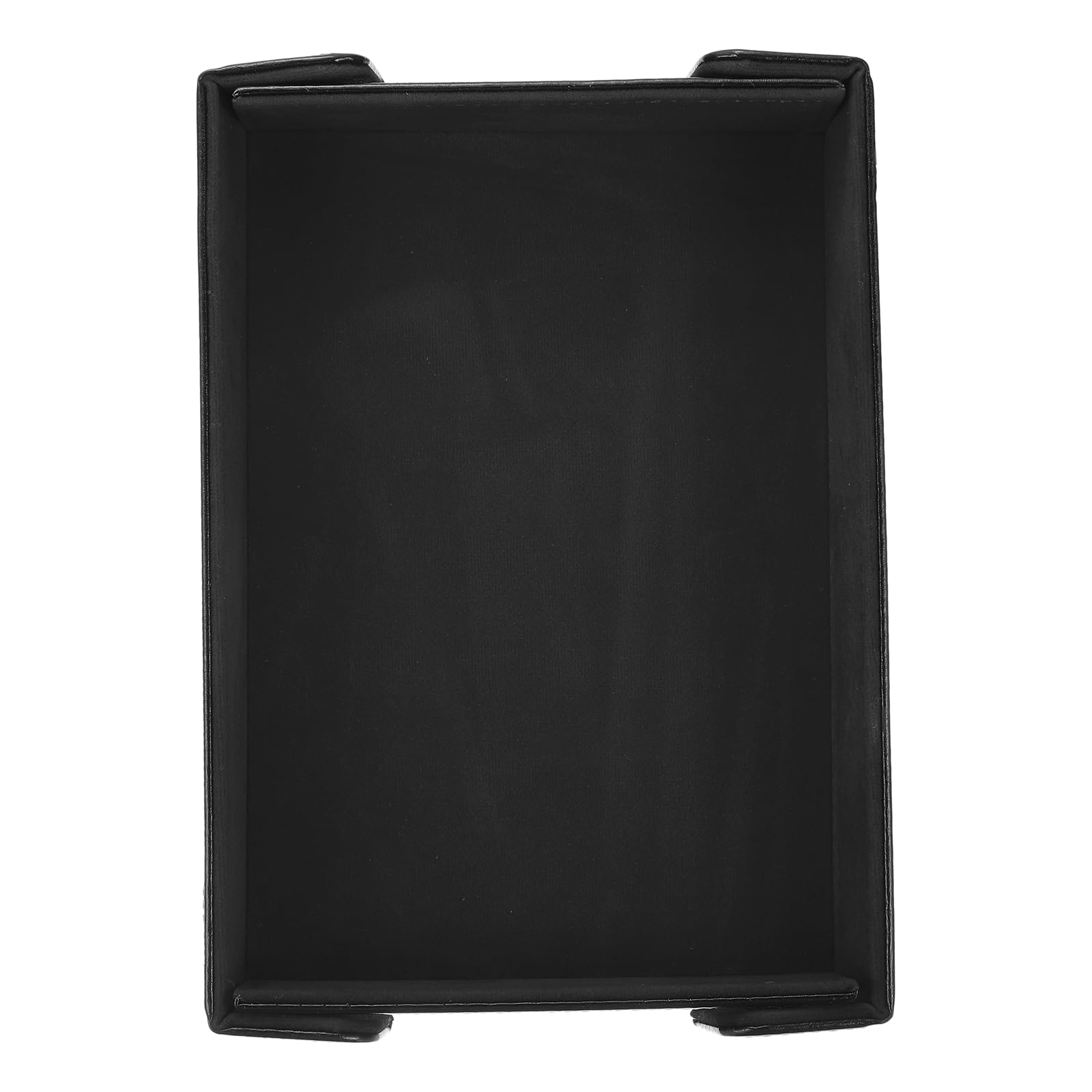 sourcing map Dice Tray PU Leather Felt Lining Mat Magnetic Folding Dice Rolling Tray Holder Rectangle Storage Box Perfect for DND Table Games & Entryway & Nightstand Organizer (Black)