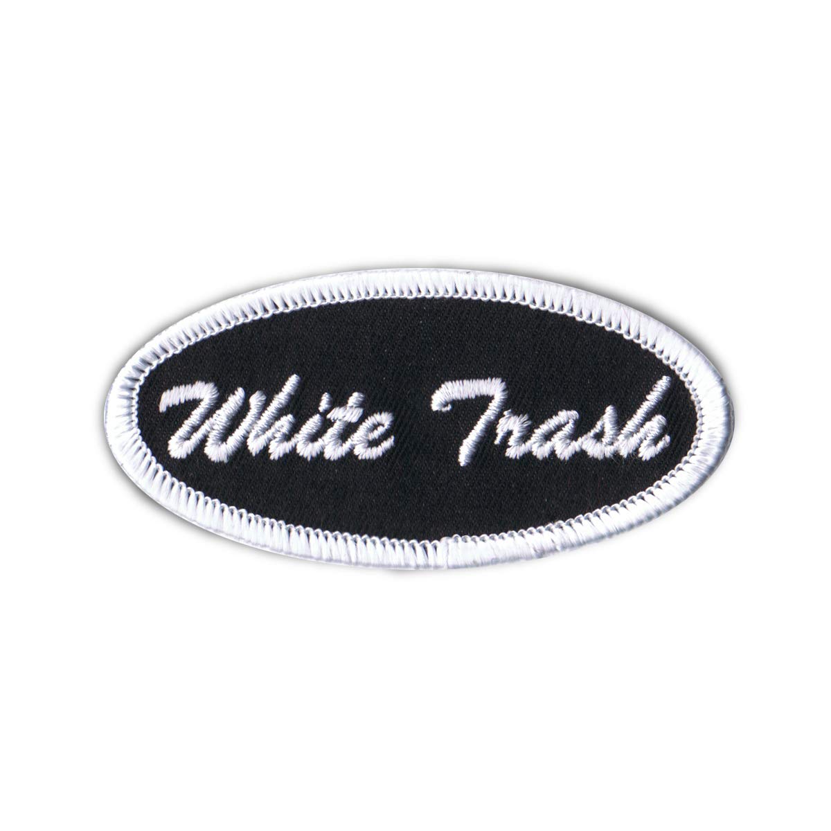 Amazon.com: White Trash Name Tag Iron On Uniform Patch