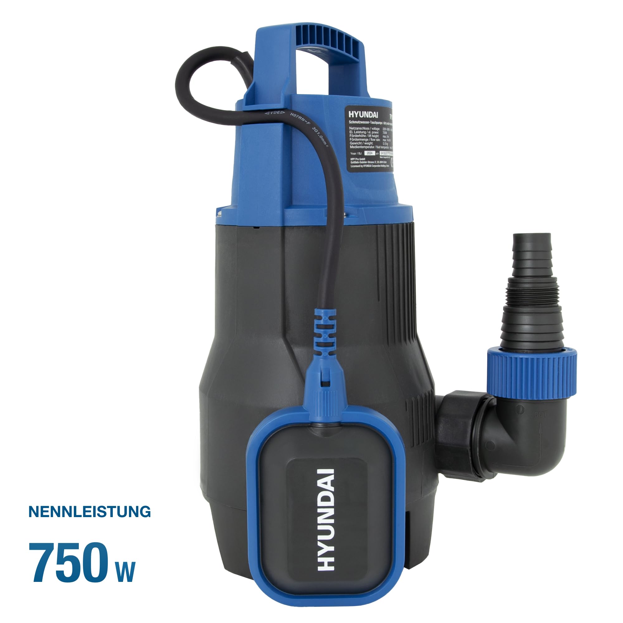 HYUNDAI Pompa sommersa (750 W | 14.000 l/h)