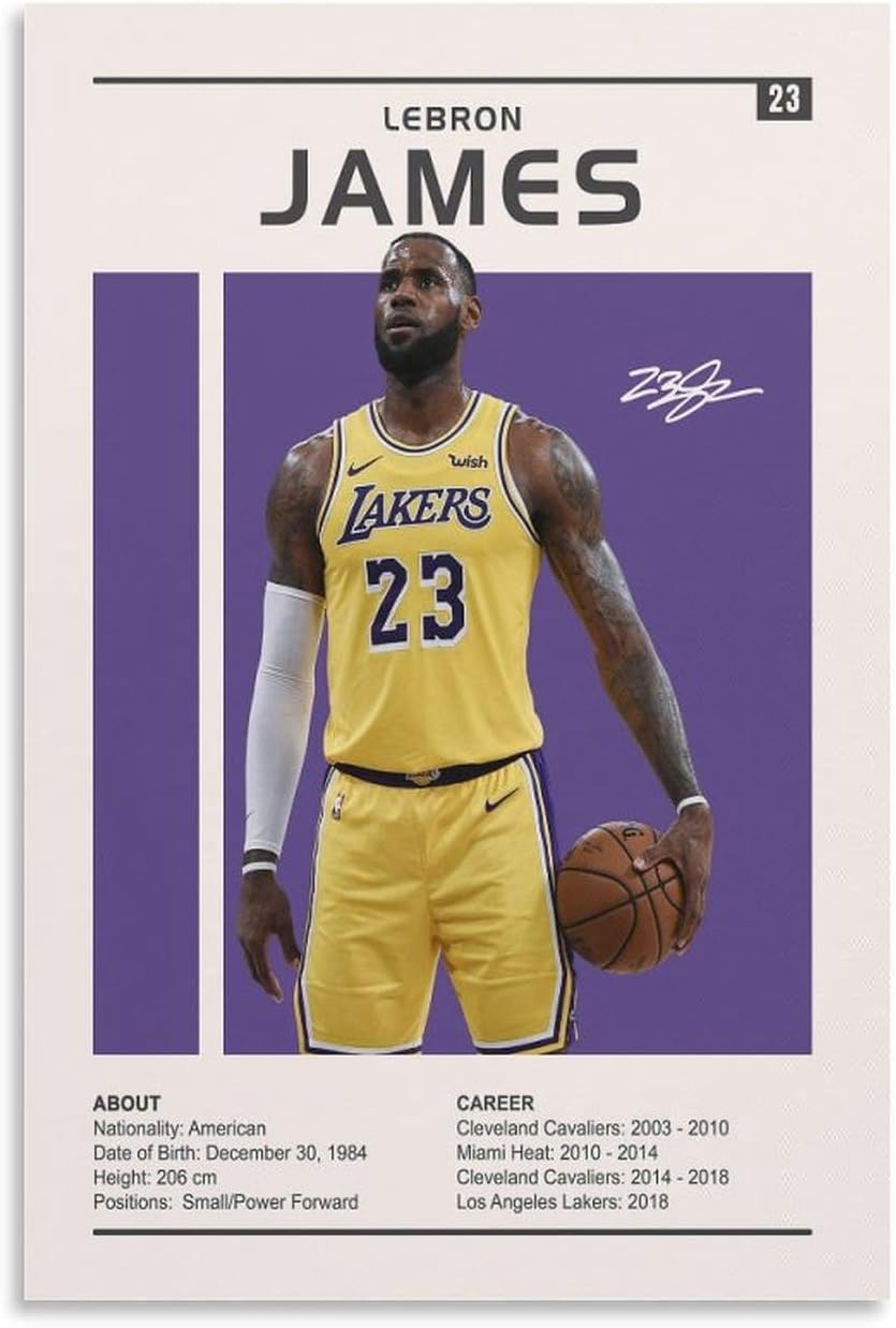 LeBron James Poster Sports Poster, LA Lakers Basketball