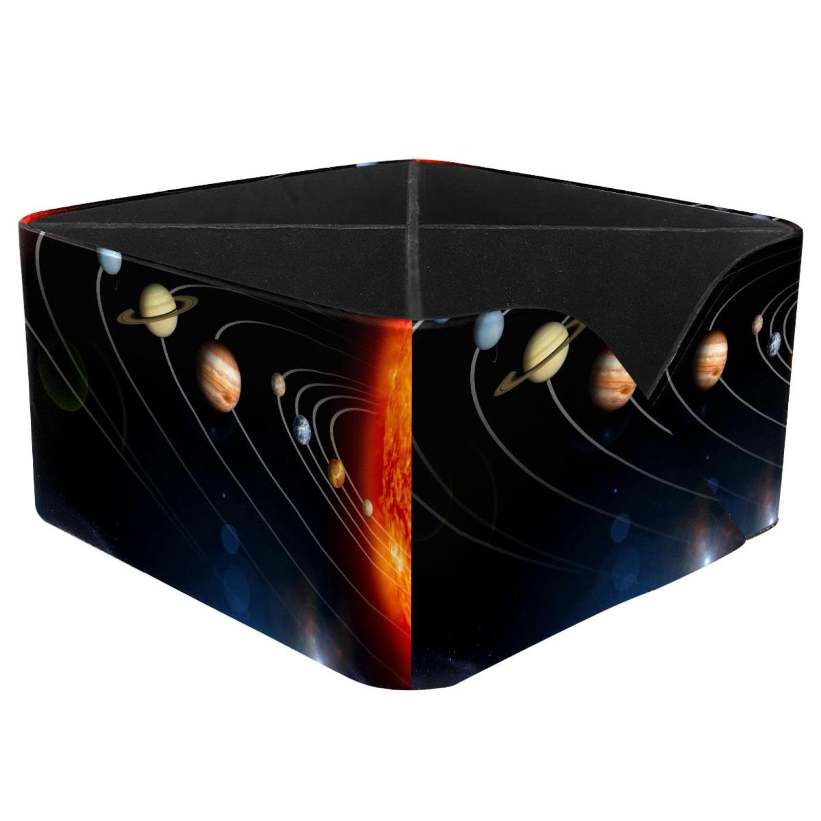 KengjuTesu Solar System Planets Trajectory Desktop Organizer Pen Holder, Rectangular Pencil Cup for Office, Study and Makeup Stations
