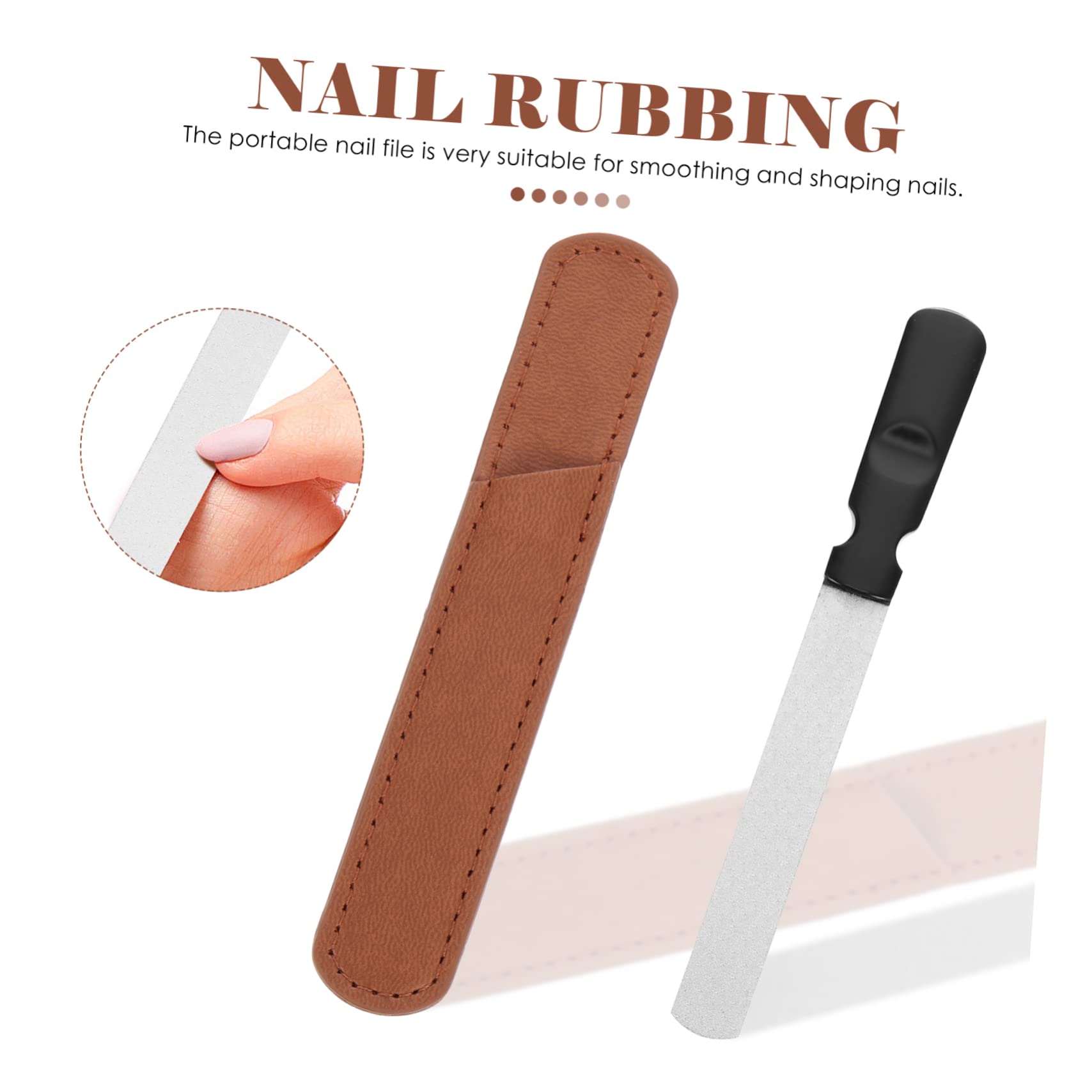 Healeved 5pezzi Unghie Inossidabile Strumento Professionale Per Lucidatura e Modellatura Unghie Doppia Faccia Facile Da Trasportare Per Manicure Art