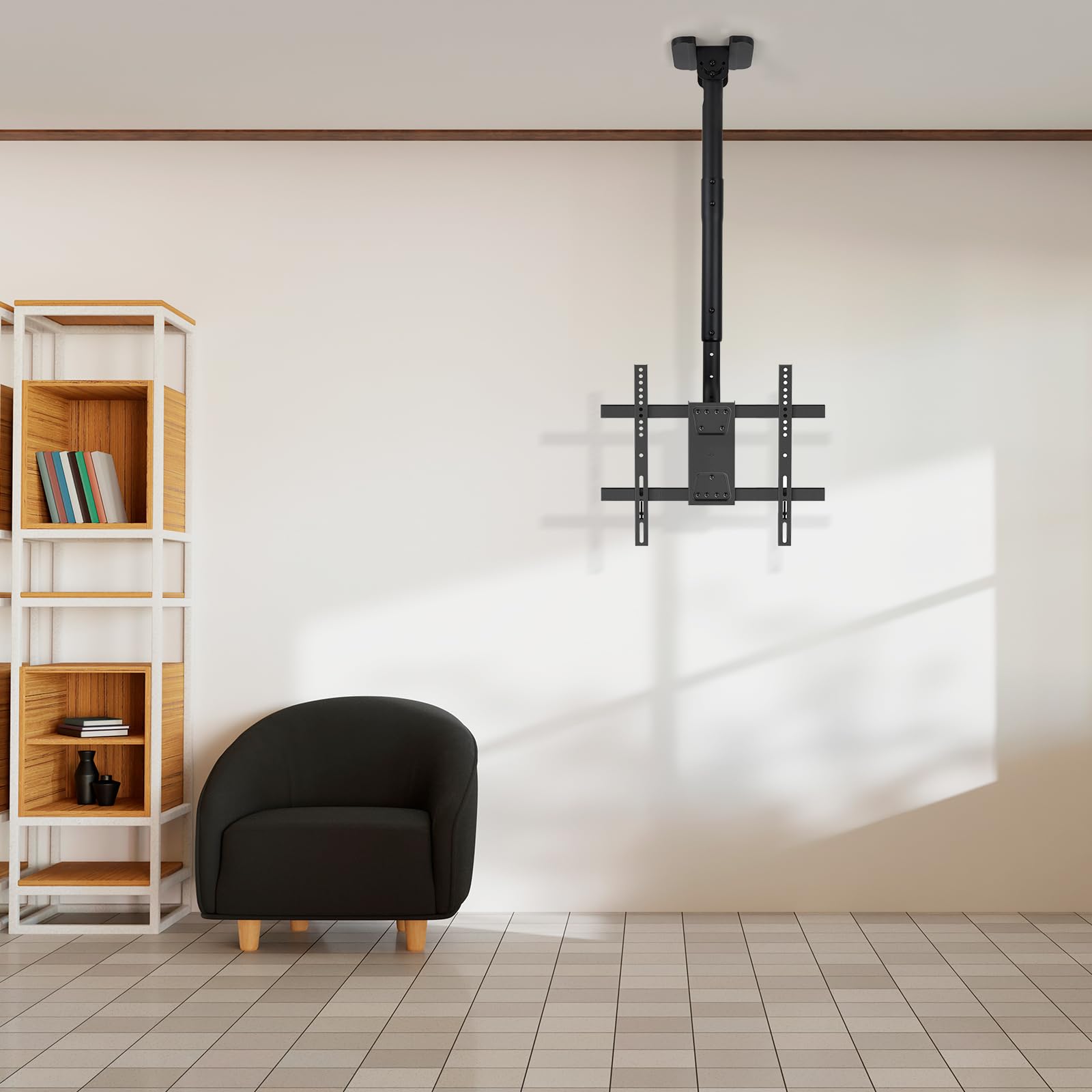 TOOQ LPCE1175TSLI-B obrotowy wysuwany uchwyt sufitowy do ekranów 32"-75", waga do 60 kg, VESA do 400 x 400, kolor czarny