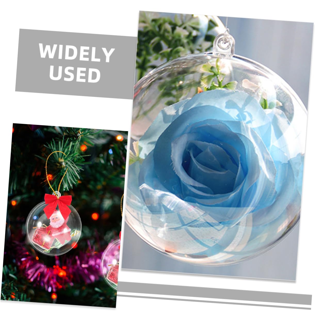 GARVALON 18pezzi Palline Trasparenti Per Decorazioni Natalizie Sfere Vuote Per Progetti Da Te Per Addobbi Natale e Festive