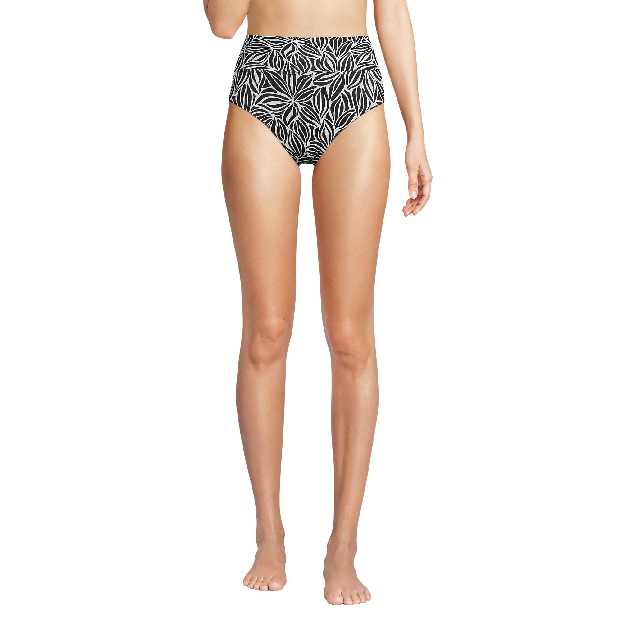 Lands' End Women's Chlorine Resistant Pinchless High Waisted Bikini Bottoms