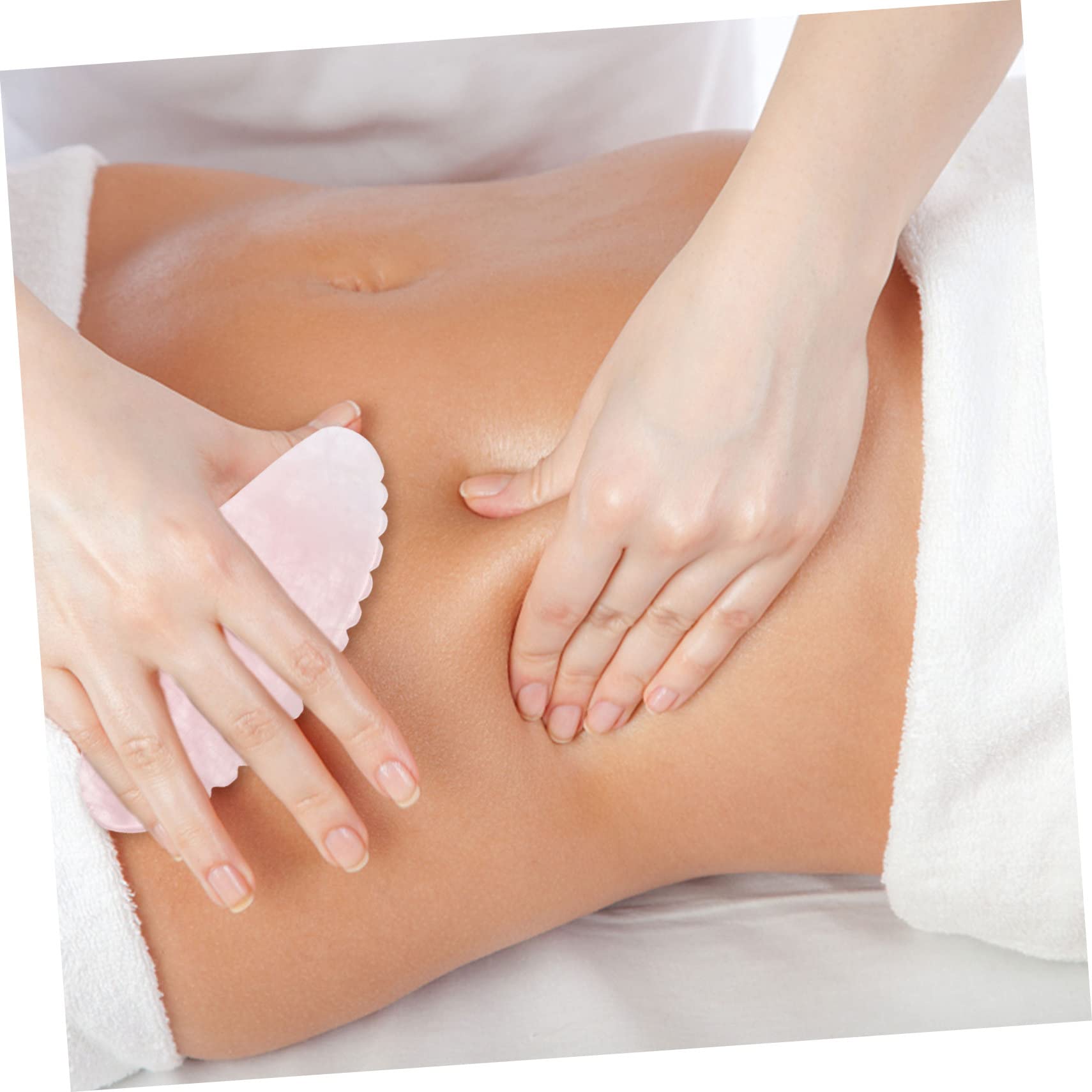 Gatuida 2pezzi Piastra Massaggiante Quarzo Rosa Per Scraping Strumento Portatile Per Massaggio Viso Corpo e Spalle Per Rilassamento Muscolare e Trattamenti Spa