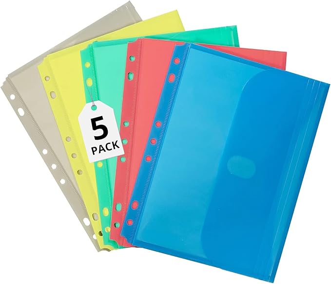 1InTheOffice Mini Binder Pockets 8.5 x 5.5, A5 Small