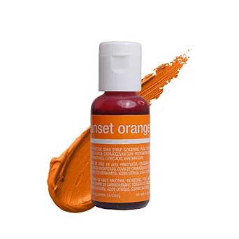 Chefmaster Sunset Orange Liqua-Gel Food Coloring | Vibrant Color | Professional-Grade Dye for Icing, Frosting, Fondant | Baking & Decorating | Fade-Resistant | Easy-to-Use | Made in USA | 0.70 oz