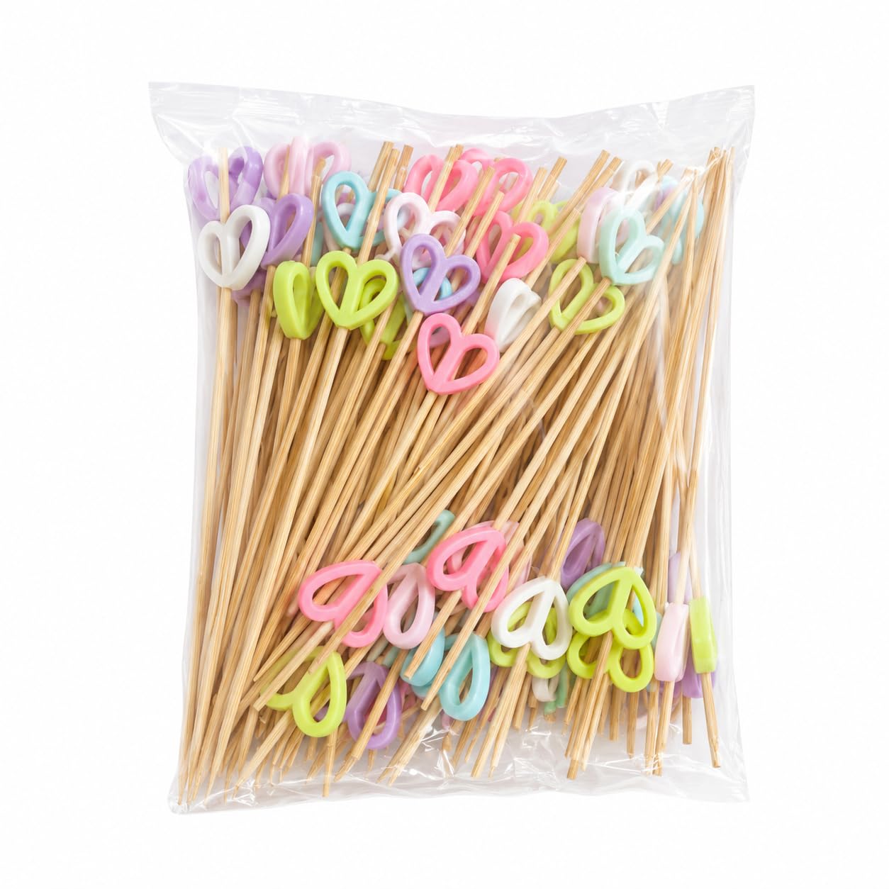 Somani Decorative Bamboo Cocktail Picks Pastel Heart | Open Heart Topper Fancy Food Picks for Appetizers, Drinks & Garnish | Cafe, Lounge, Bakery, Catering & Home Entertaining | Pack of 100-image-29