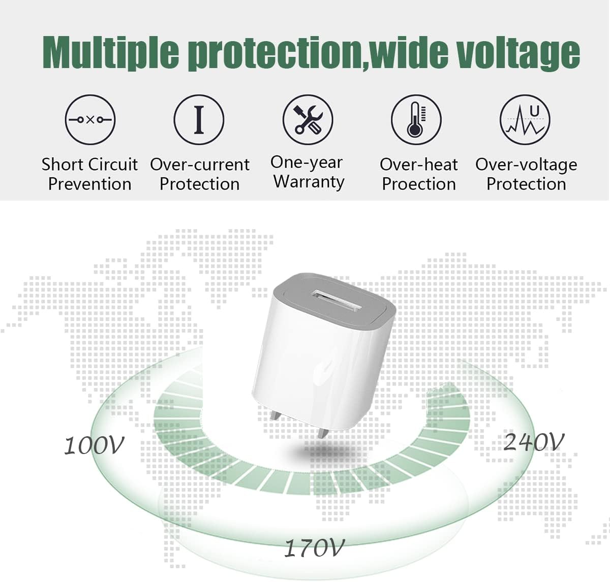 Apple MFi Certified iPhone Charger,2Pack Long 6FT Lightning Cable Cord with Apple Chargers Fast Quick Charging Travel Cube Block USB Wall Adapter for iPhone 11/12/13/14/XS Max/XR/X/8/8 Plus/7/6/SE : Cell Phones & Accessories