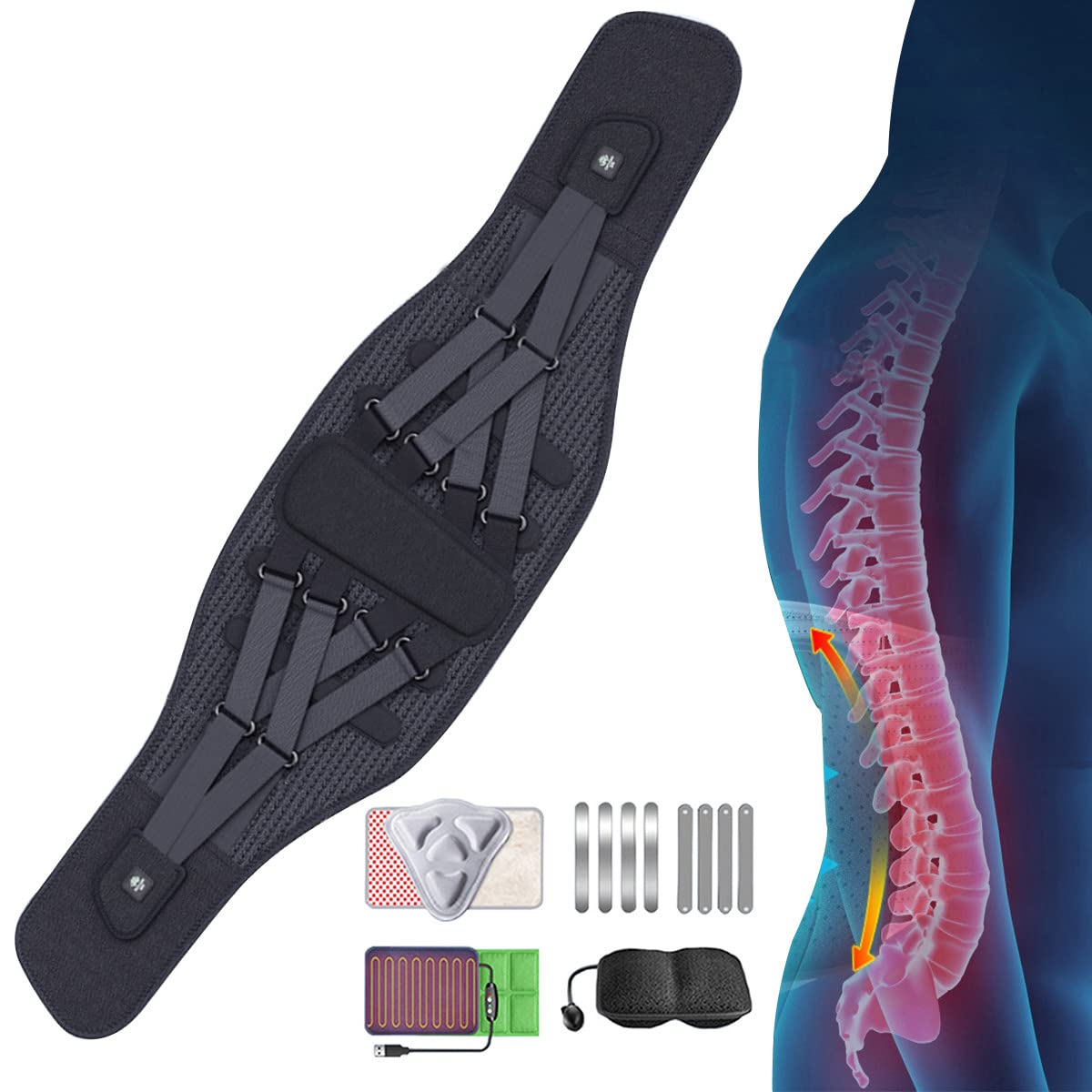 Buy Herniated Disc Back Brace Lumbar Support Belt for Women Men, with 3