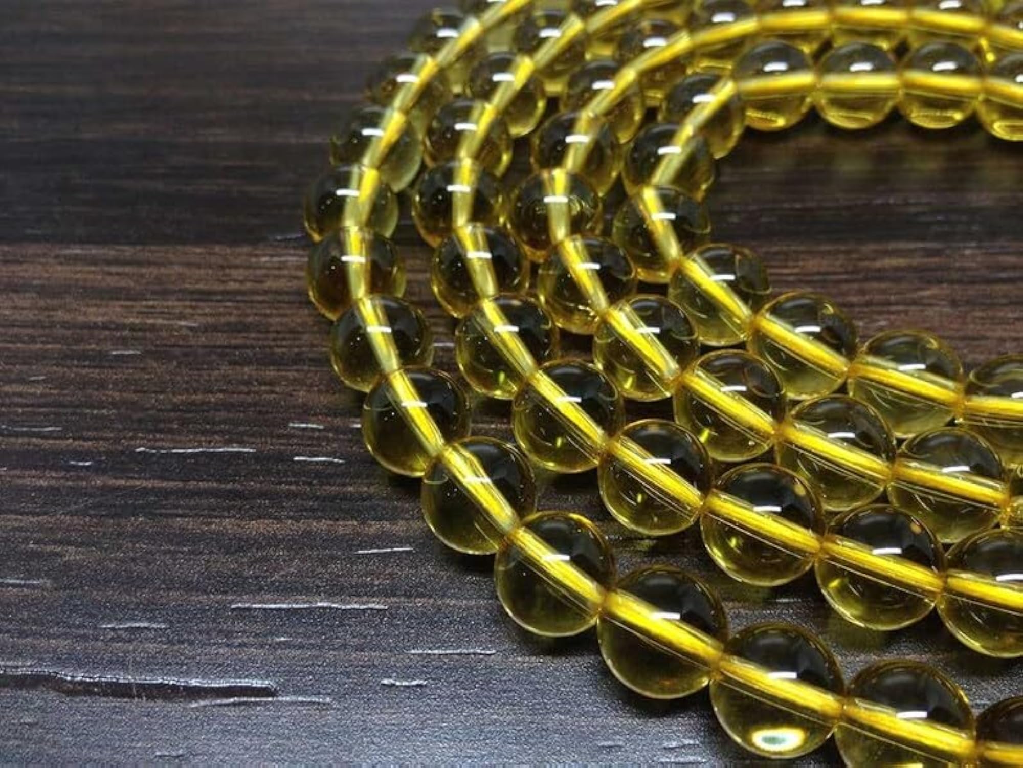 Natural Citrine 10MM Beaded Handmade Prayer Mala Necklace