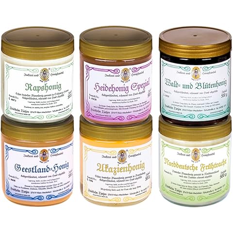 6x 500g Honig - Probierset | Geschenkset - naturbelassen, Honig zum Kennenlernen (von Imkerei Nordheide) Cover