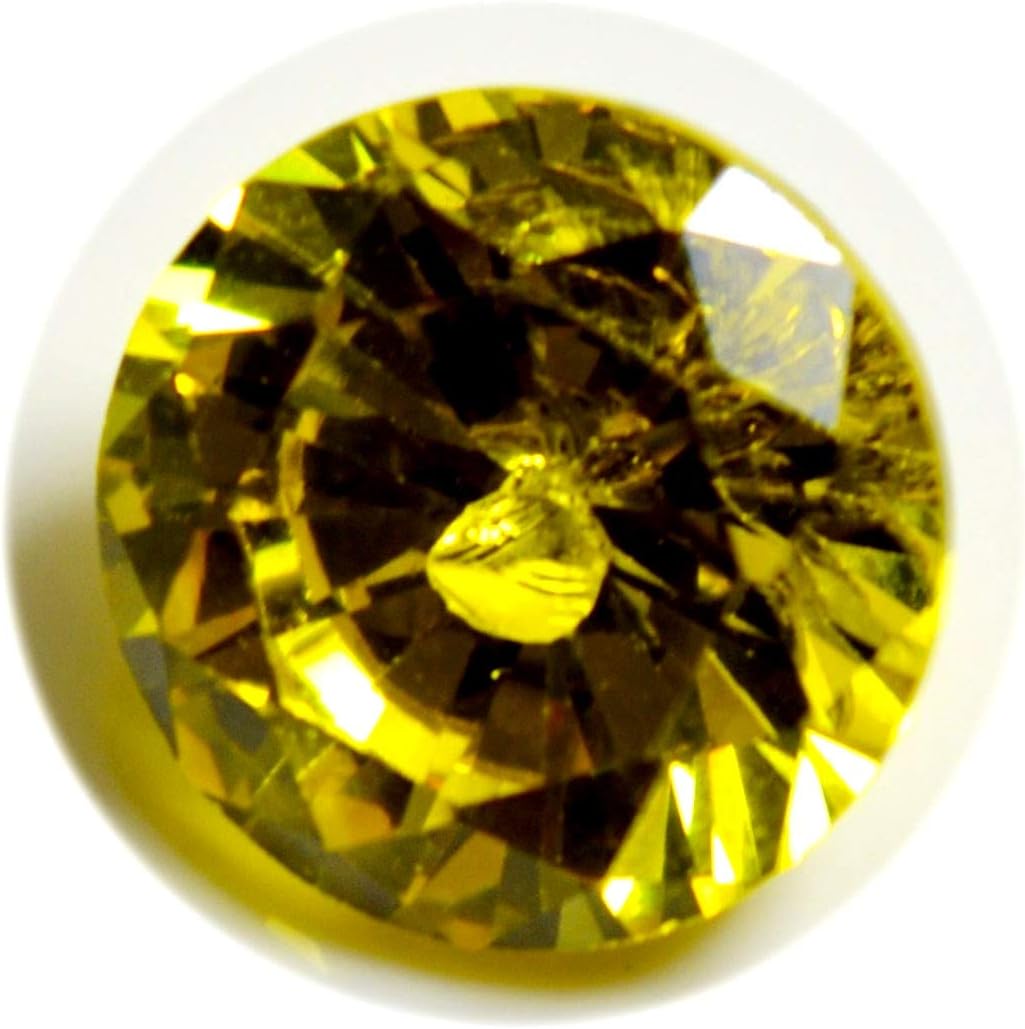 9X9 MM Yellow Cubic Zirconia Loose Gemstone Round Shape Faceted Calibrated Wholesale Stone