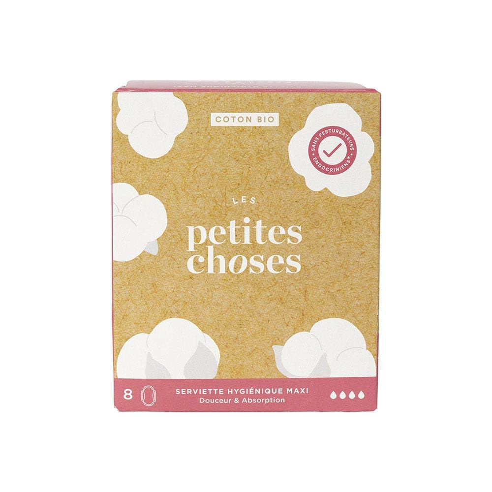 Les Petites Choses Serviettes Hygiéniques Extra Long Coton Bio 8 unités