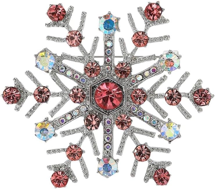 El Regalo Crystal Christmas Snowflake Brooch Pin for Women & Girls | Rhinestone Winter Snowflake Lapel Pin | Xmas Outfit Accessory Gift El Regalo Crystal Christmas Snowflake Brooch Pin for Women & Girls | Rhinestone Winter Snowflake Lapel Pin | Xmas Outfit Accessory Gift
