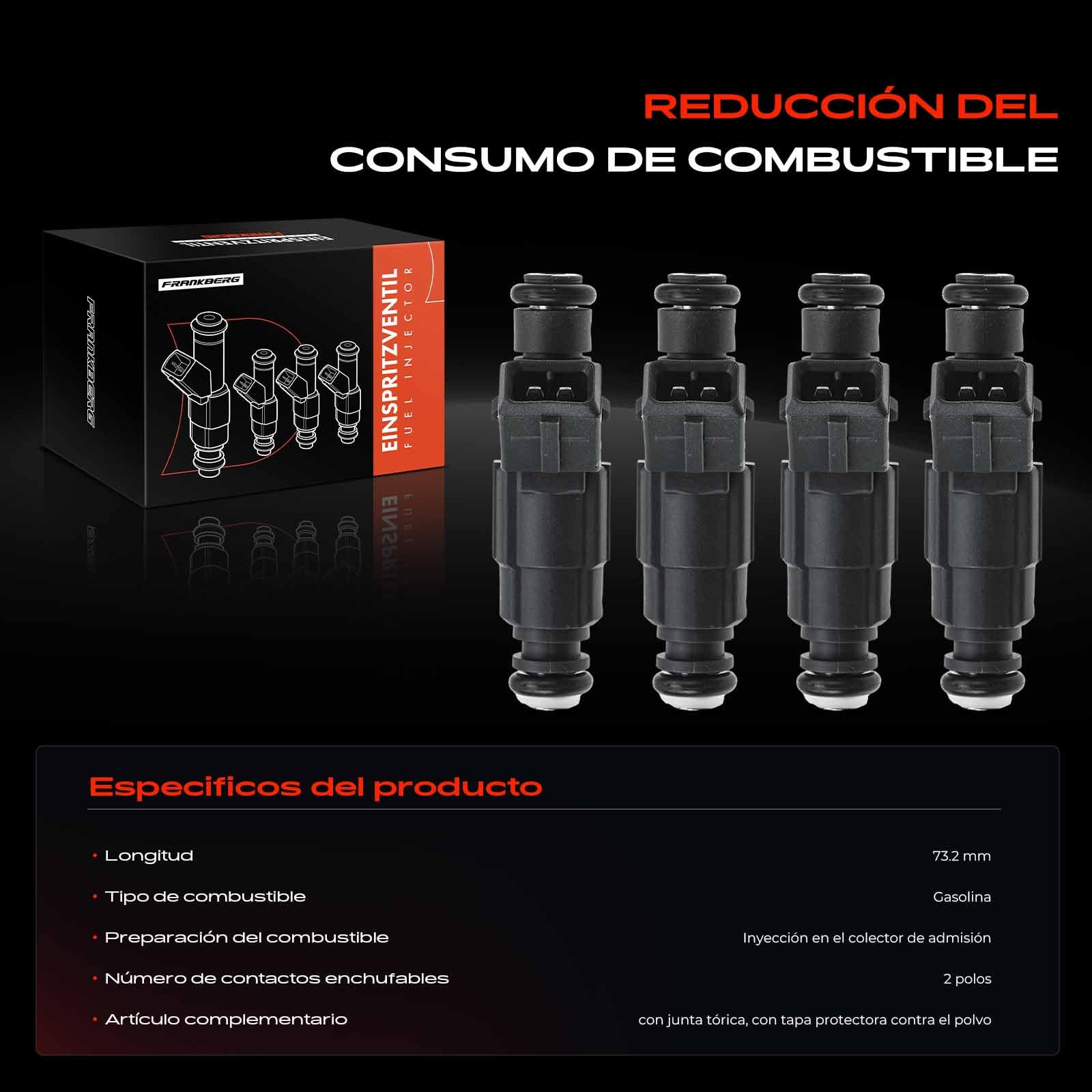 Frankberg 4 boquillas de inyector de combustible 0280155919