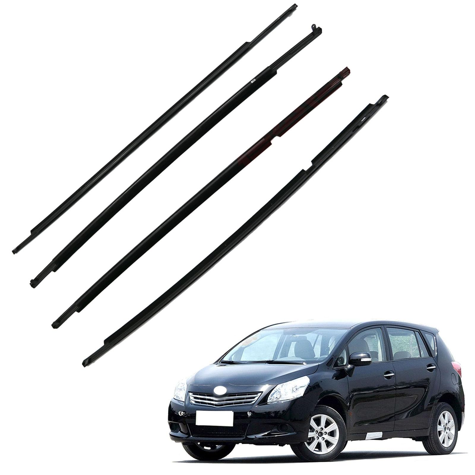 Compatible con Toyota Verso 2011-2016, 4 Piezas de burletes para Puertas y Ventanas de Coche, Kit de Correa de Sellado para molduras de Ventanas,A