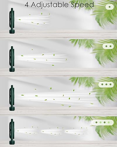 Miniatura 5 de AceMining Ventilador de escritorio, ventilador pequeño silencioso, ventilador USB con luz nocturna, ventilador de mesa, enchufe eléctrico,