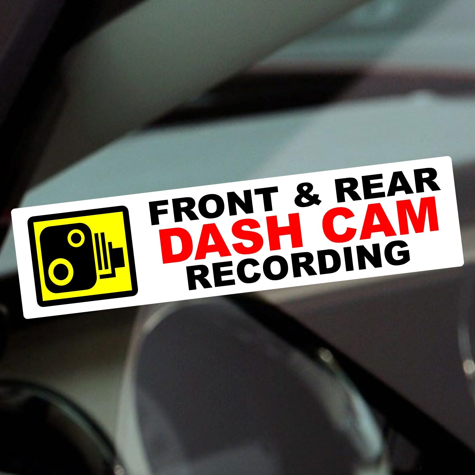 Platinum Place Uv Specialist Full Colour Inks 1 X Vc25 Sticker Front And Rear View Dash Cam Recording Sign Camera Window Bumper Cctv Decal Security Warning Label Car Taxi 200X50mm Dash Cam (Inside Window To Face Outwards)