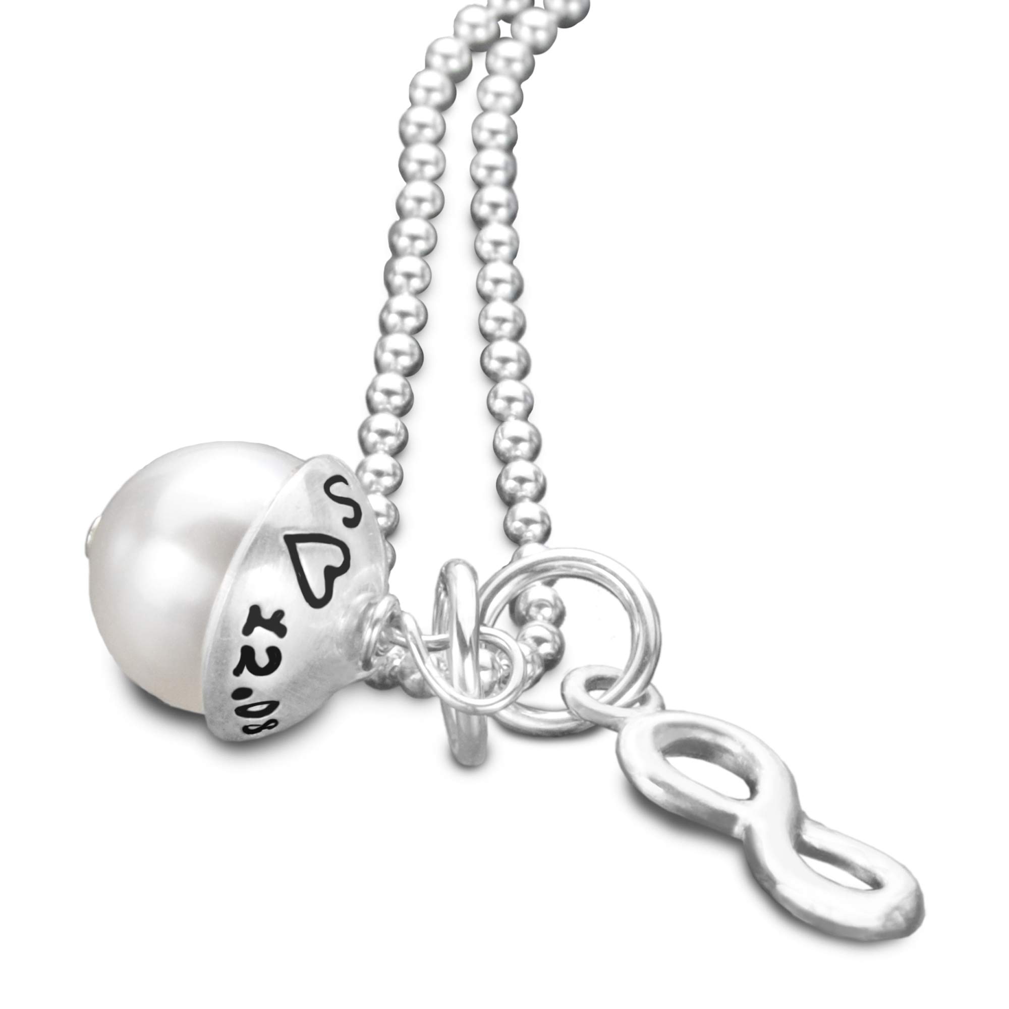 Partnerkette Wunschgravur Freundschaftskette Unendlichkeitszeichen Charm Anhänger 925 Silber Gravur Personalisierte Kette Silber UNENDLICH 925 Silberkette Gravur Namensperle Namenskette