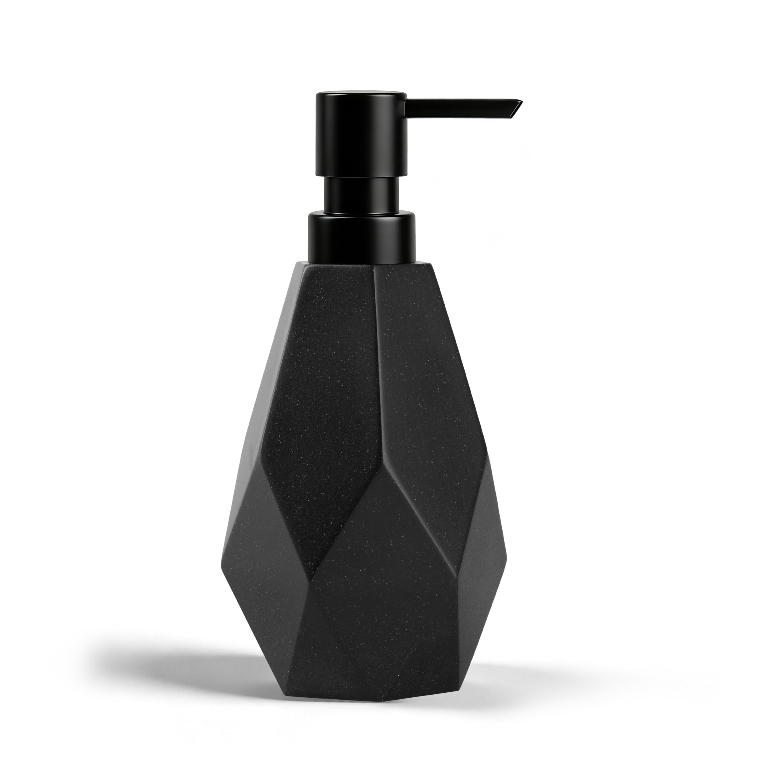 Seifenspender schwarz matt - Skara - Soap Dispenser im Fels-Design - Spülmittelspender Küche und Bad für Nordic-Liebhaber - Pumpspender, geeignet für Flüssigseife oder Spülmittel