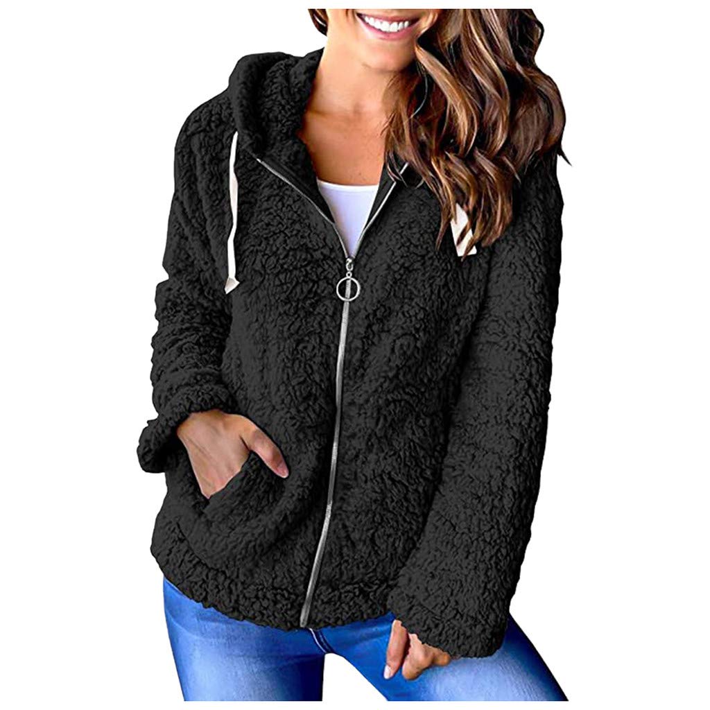 Womens Coats Short Teddy Coat With Hood Fcostume Women's Hooded