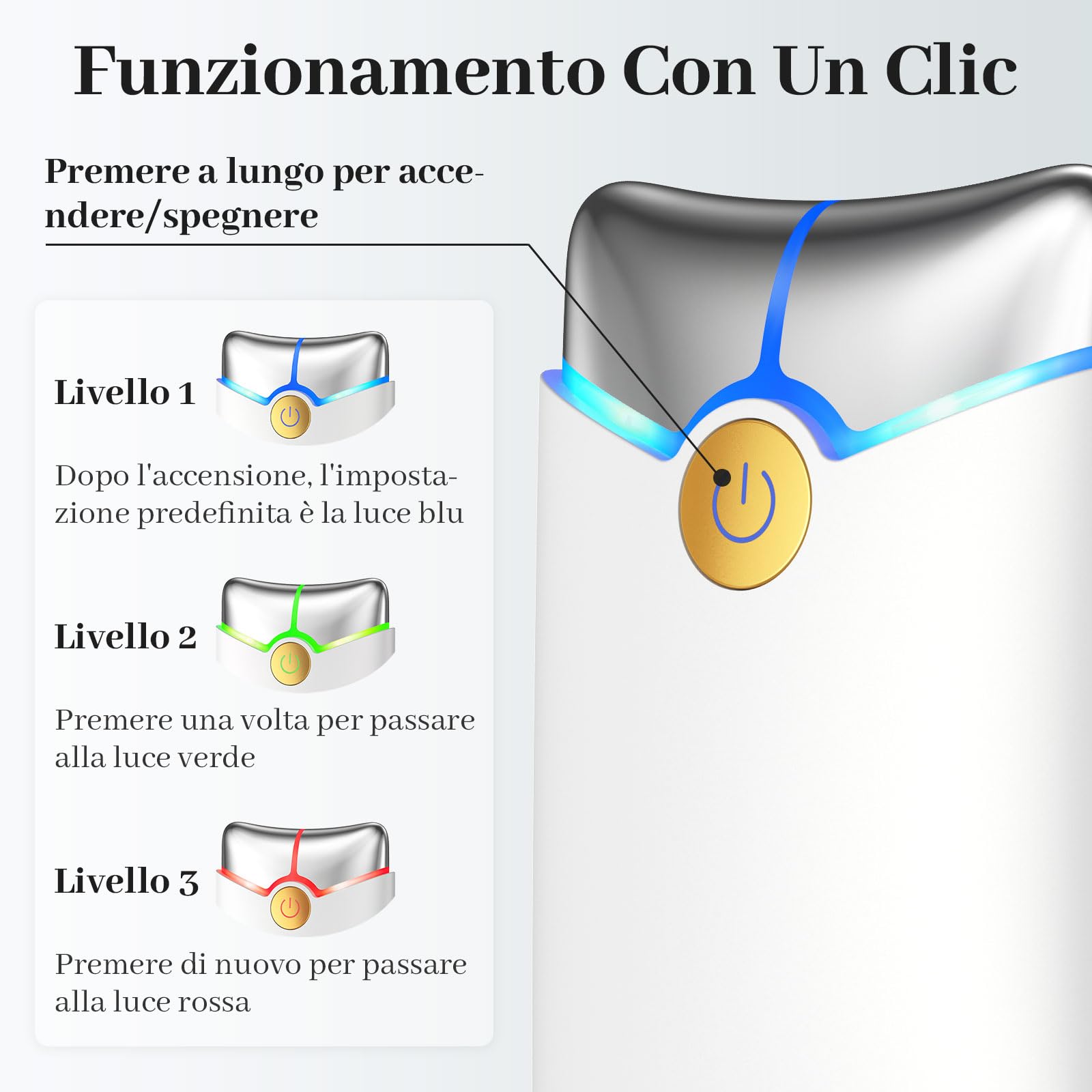 Profey Gua Sha Viso Strumento, Massaggiatore Visocon vibrazione e riscaldamento, 3 Colori di Luce Massaggiatore Viso Lifting, Massaggiatore Viso Antirughe Antietà