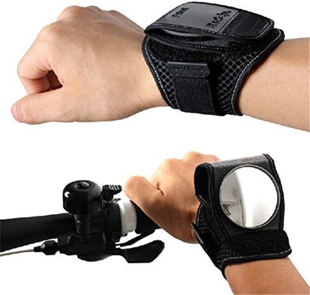 Xiaosan Bike End Flexible Wrist Band Strap Rear View Rearview Back Mirror for Mountain Cyclists (Black)