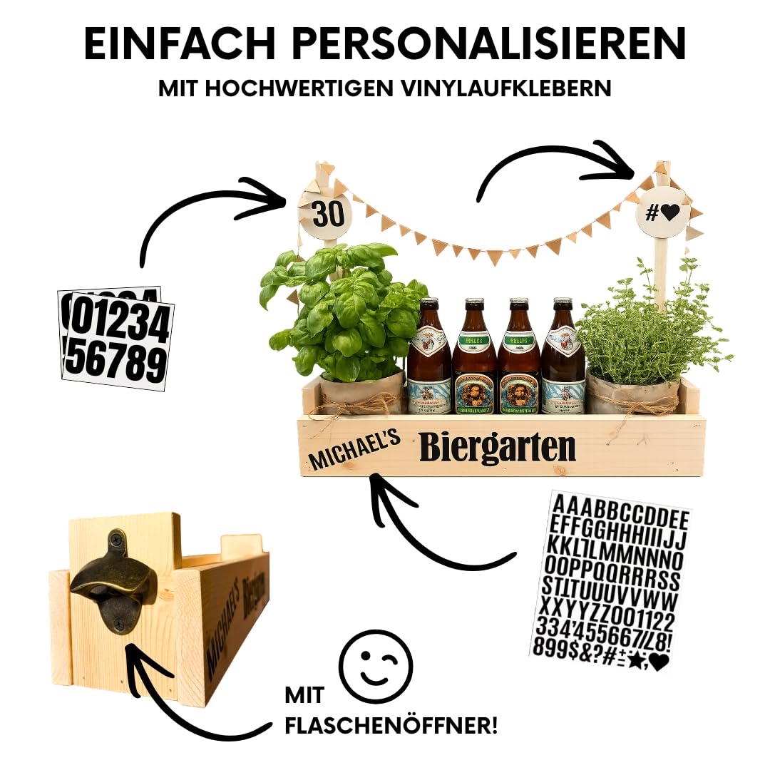 Generisch Regalo di birra per uomini, borsa da uomo personalizzata, regalo da birra in legno con apribottiglie, regalo per uomo che ha tutto per il compleanno