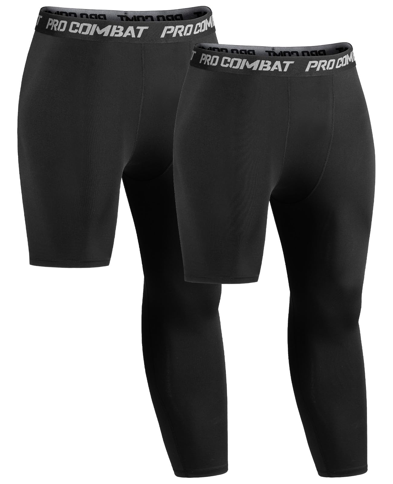 Niksa 1er/2er Pack Herren Kompressionshose 3/4 Laufhose ​​Single Leg​​ Atmungsaktiv Funktional für Multisport Basketball Fitness Joggen Sporthose Grundschicht