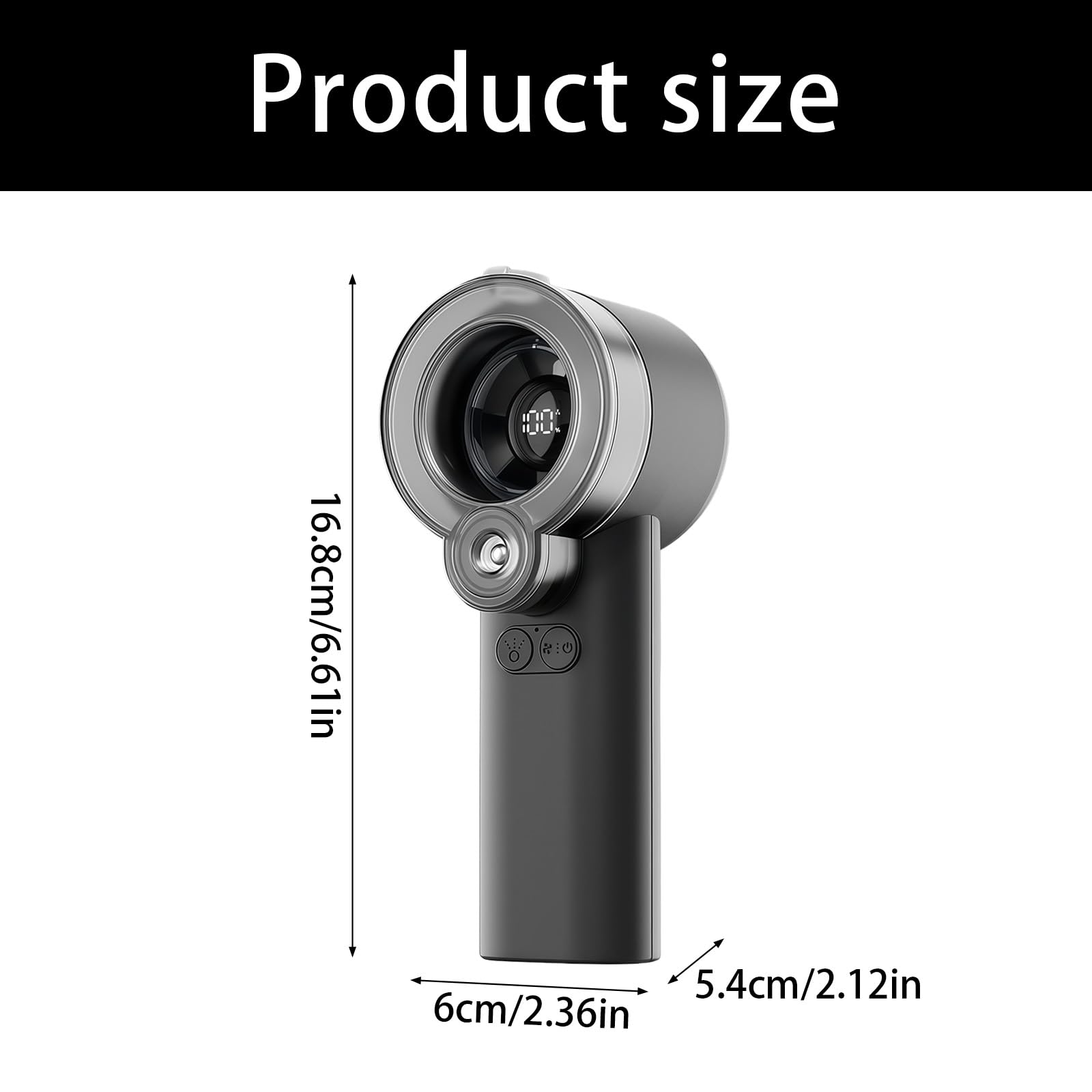 Ventilateur de refroidissement portable à 5 vitesses avec brumisation rechargeable pour voyage, camping, voyage
