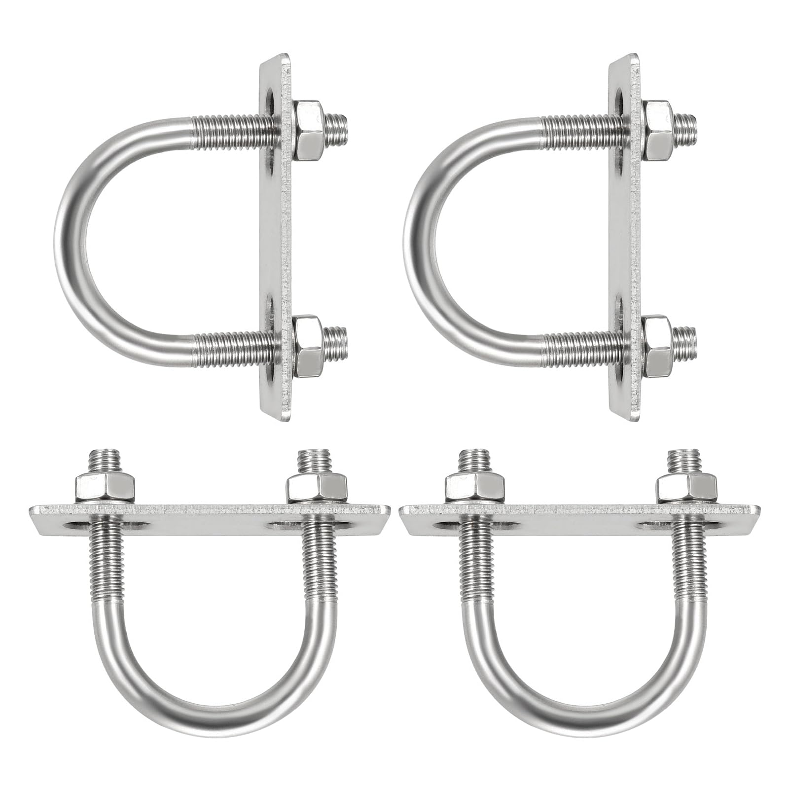 FamlTol M8 U-Bolts 2 inch Wide, Heavy Duty U Clamp, Steel Round U Bolt Bracket with Hex Nut, Plate for Pipes and Conduit Fixing FamlTol M8 U-Bolts 2 inch Wide, Heavy Duty U Clamp, Steel Round U Bolt Bracket with Hex Nut, Plate for Pipes and Conduit Fixing