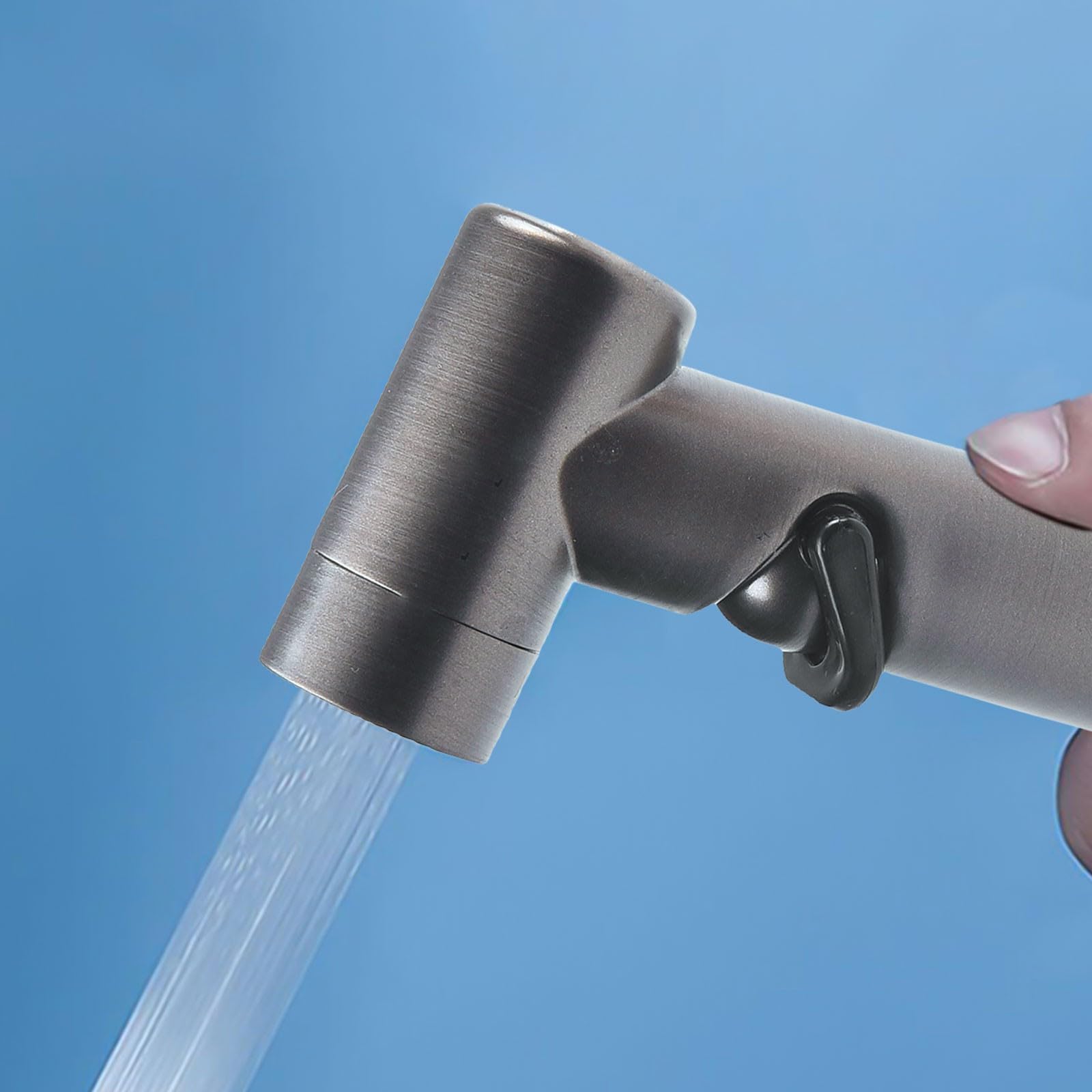 Spruzzatore portatile per bidet in ABS, soffione doccia con pressione regolabile, argento