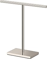 Gatco 1444PN Polished Nickel Freestanding T-Shape Countertop Towel Holder - Modern Bathroom Kitchen Rack, 10.5"W x 11.13"H